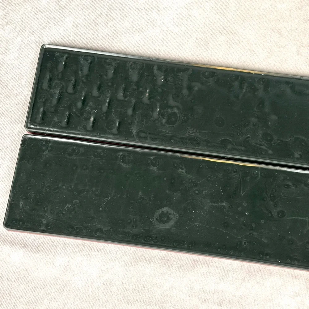Elijah Craig Bourbon Bar Mats Set of 2 Black Red Rubber Rail Drip Service Mats